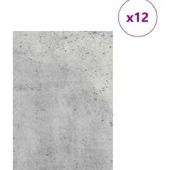 vidaXL Dekorpaneler 12 pcs Betonggrå 21 x 30 x 0,27 cm Konstruerat trä