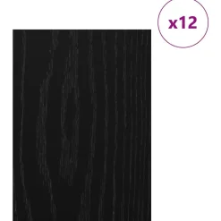 vidaXL Dekorpaneler 12 pcs Svart Ek 30 x 42 x 0.27 cm Konstruerat trä