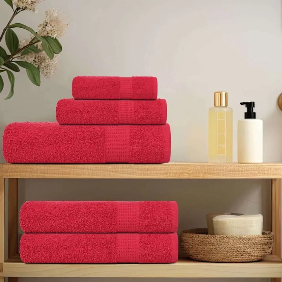 Outlet vidaXL 8-delat handduksset FROGN 360 gsm Röd
