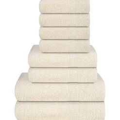 vidaXL 8-delat handduksset FROGN gräddvit 360 gsm