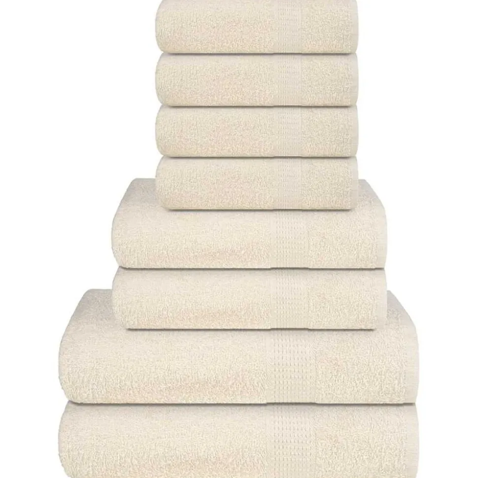 vidaXL 8-delat handduksset FROGN gräddvit 360 gsm
