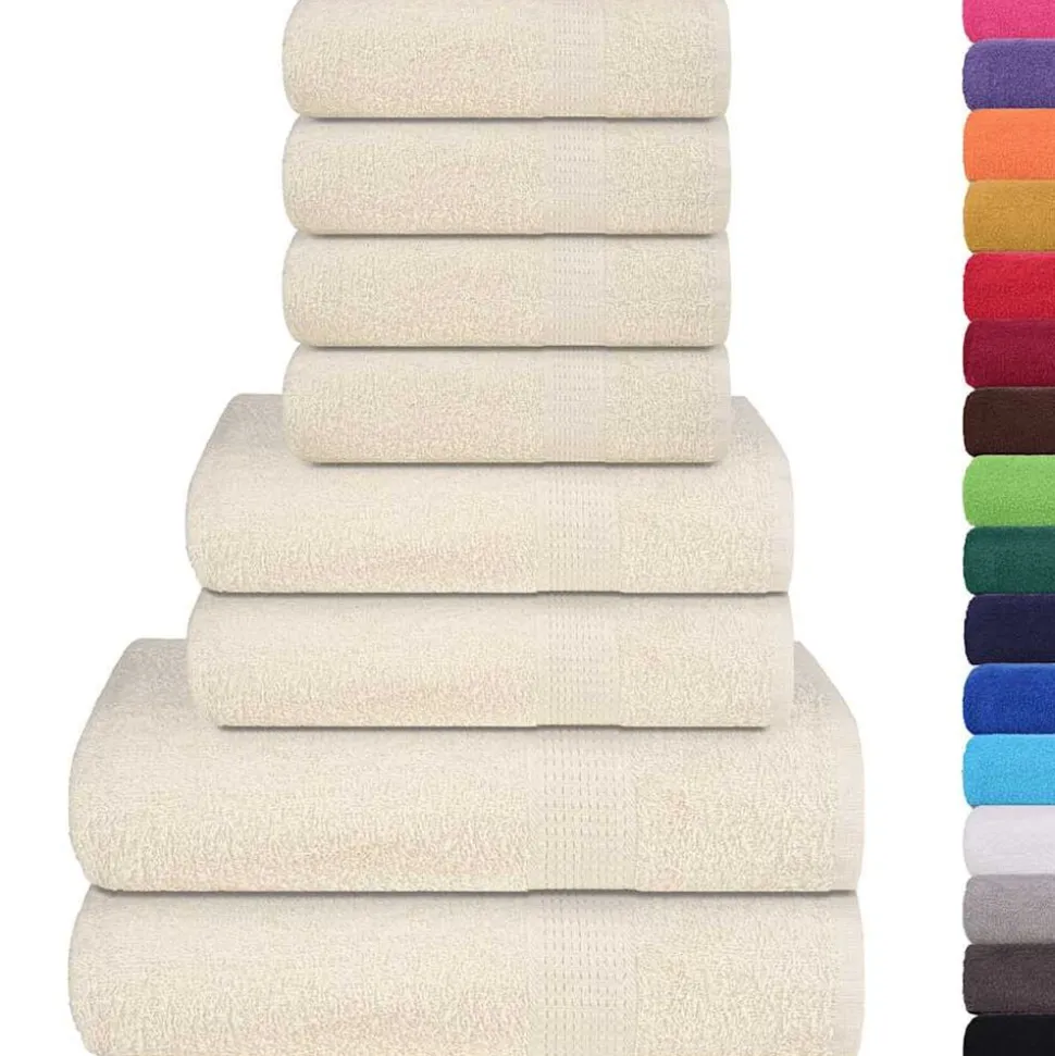 vidaXL 8-delat handduksset FROGN gräddvit 360 gsm