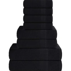 Best vidaXL 8-delat handduksset FROGN 360 gsm Svart