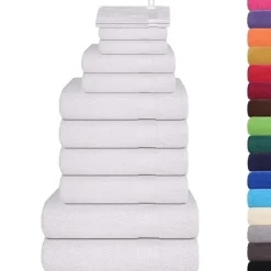 vidaXL 12-delat handduksset FROGN vit 360 gsm