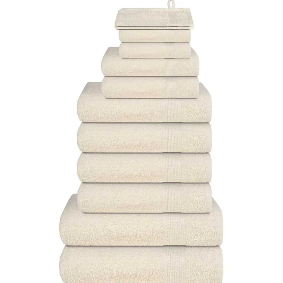 Sale vidaXL 12-delat handduksset FROGN gräddvit 360 gsm Kräm