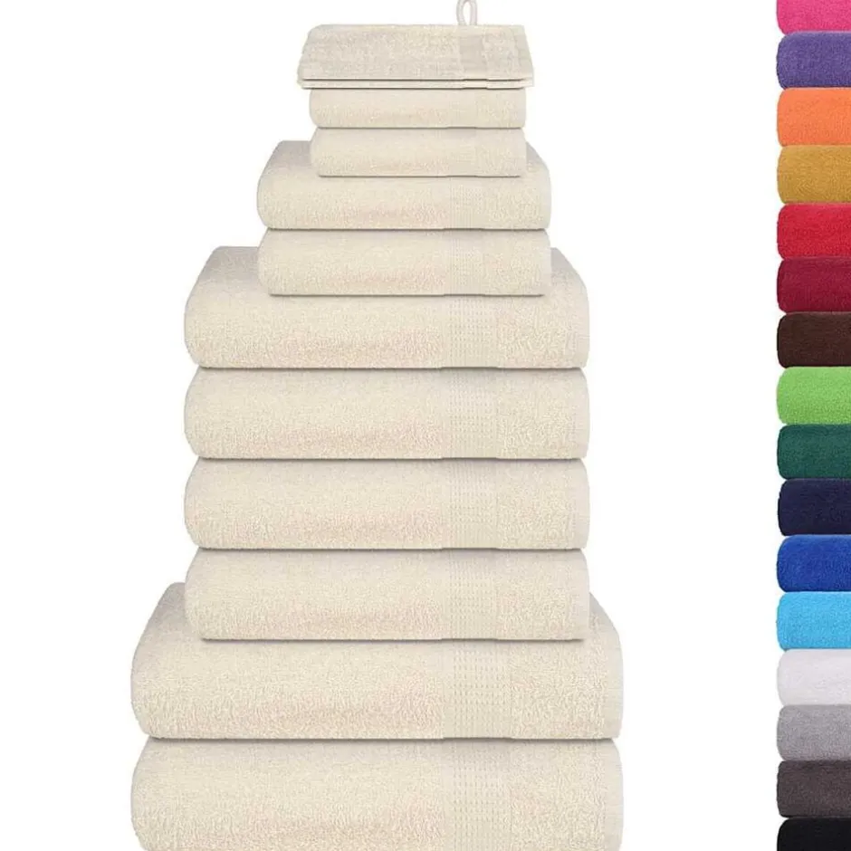 Sale vidaXL 12-delat handduksset FROGN gräddvit 360 gsm Kräm
