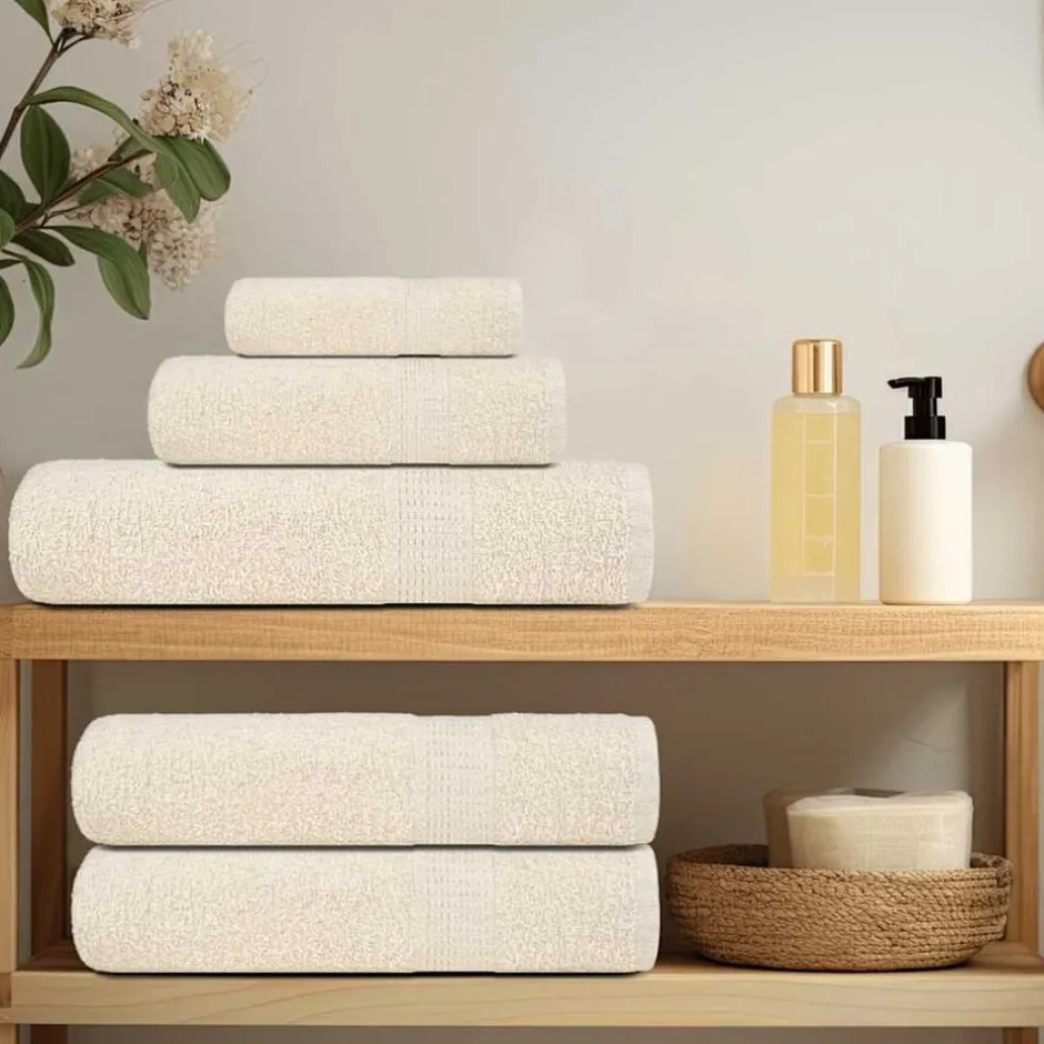 Sale vidaXL 12-delat handduksset FROGN gräddvit 360 gsm Kräm