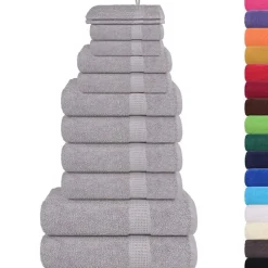 vidaXL 12-delat handduksset FROGN grå 360 gsm