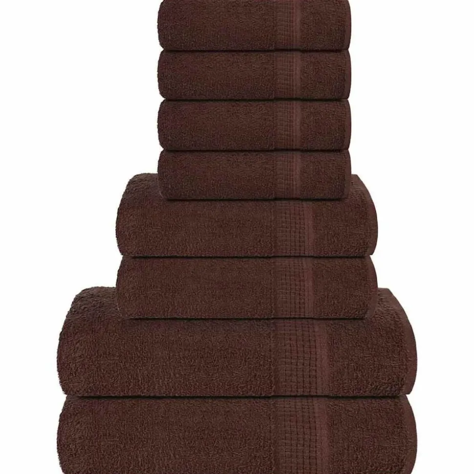 vidaXL 8-delat handduksset FROGN brun 360 gsm