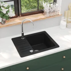 vidaXL Diskho granit enkel svart