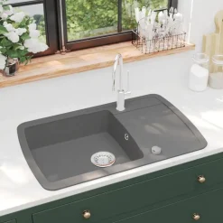 Clearance vidaXL Diskho granit enkel Grå