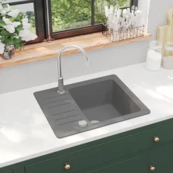 vidaXL Diskho granit enkel grå