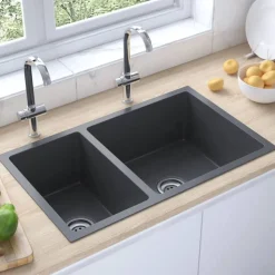 vidaXL Diskho svart rostfritt stål
