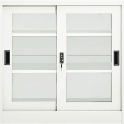 Sale vidaXL Dokumentskåp med skjutdörr 90x40x90 cm stål Vit