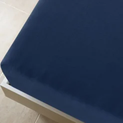 Outlet vidaXL Dra-på-lakan jersey 90x200 cm bomull Marinblå