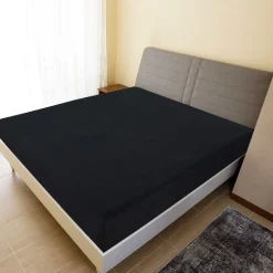 Outlet vidaXL Dra-på-lakan jersey 90x200 cm bomull Svart