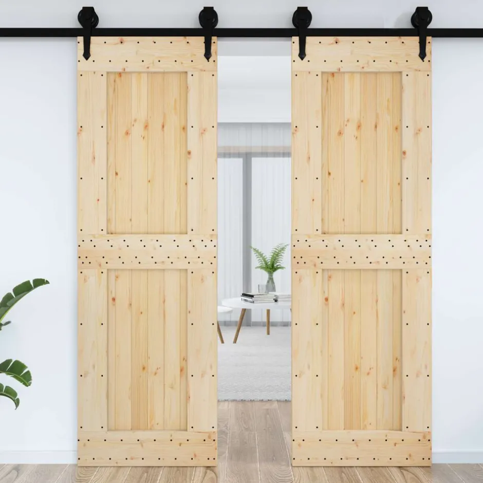 Clearance vidaXL Dörr NARVIK 70 x 210 cm Massiv furuträdörr Naturfärg