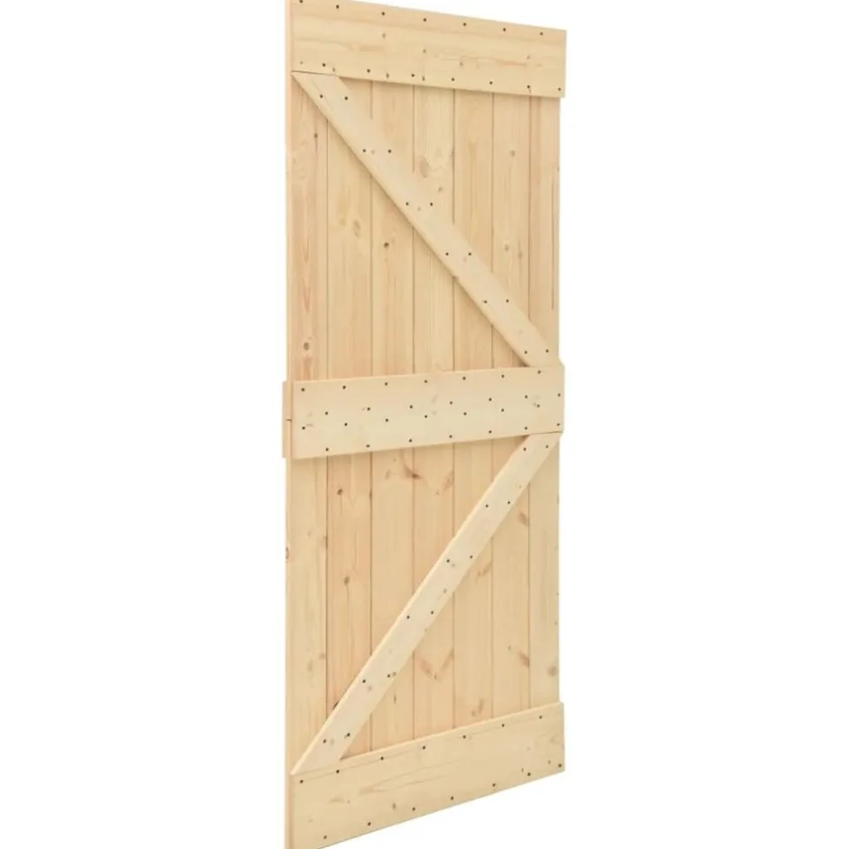 New vidaXL Dörr NARVIK 80 x 210 cm Massiv furuträdörr Naturfärg