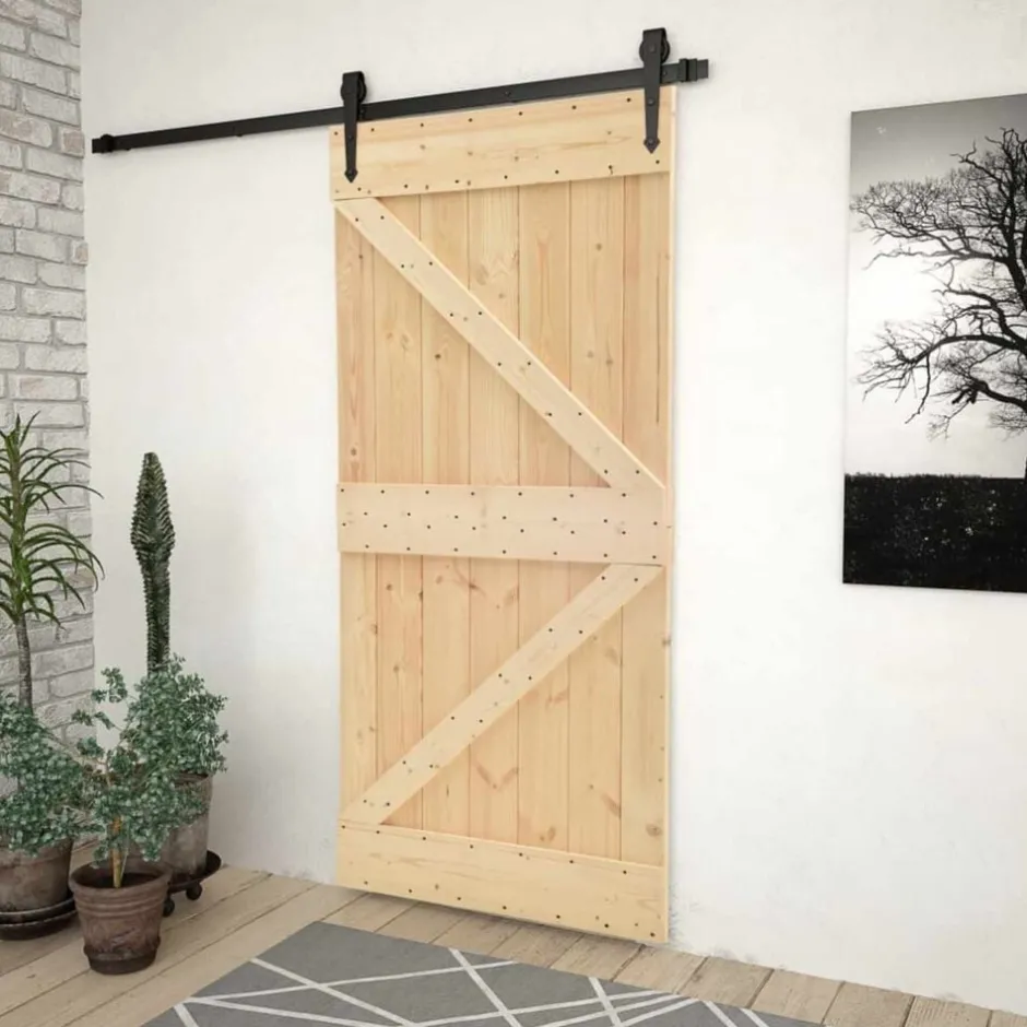 New vidaXL Dörr NARVIK 80 x 210 cm Massiv furuträdörr Naturfärg