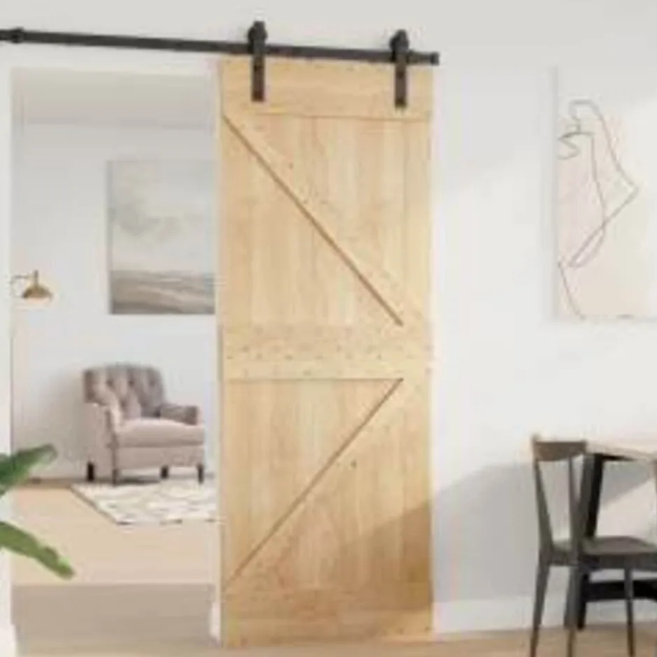 New vidaXL Dörr NARVIK 80 x 210 cm Massiv furuträdörr Naturfärg