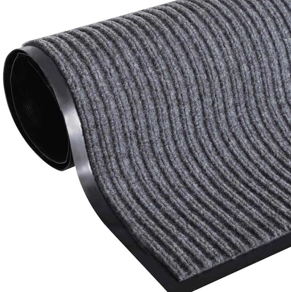 vidaXL Dörrmatta grå 90 x 60 cm PVC