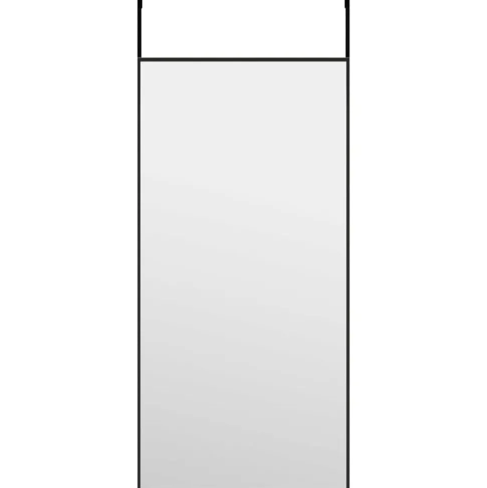 vidaXL Dörrspegel svart 30x60 cm glas och aluminium