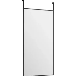 vidaXL Dörrspegel svart 30x60 cm glas och aluminium