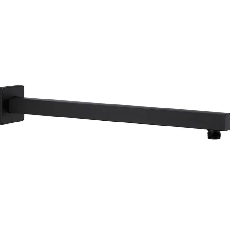 vidaXL Duscharm fyrkantig rostfritt stål 201 svart 40 cm