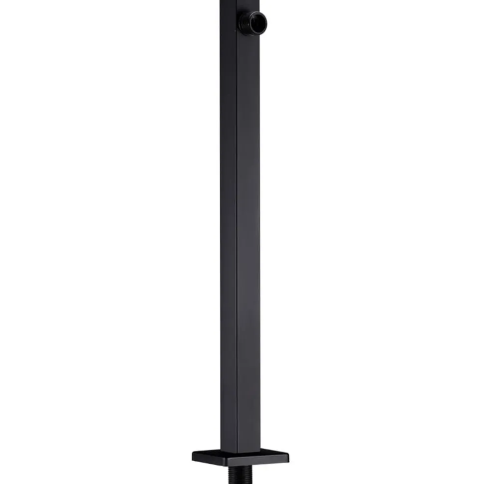 vidaXL Duscharm fyrkantig rostfritt stål 201 svart 40 cm