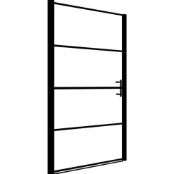 vidaXL Duschdörr härdat glas frostat 81x195 cm svart