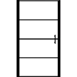 vidaXL Duschdörr härdat glas frostat 81x195 cm svart