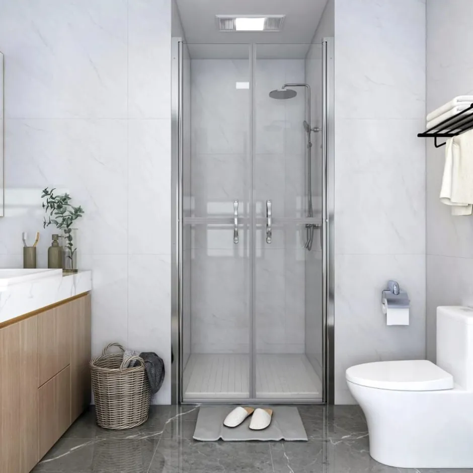 Hot vidaXL Duschdörr klar ESG 71x190 cm Silver