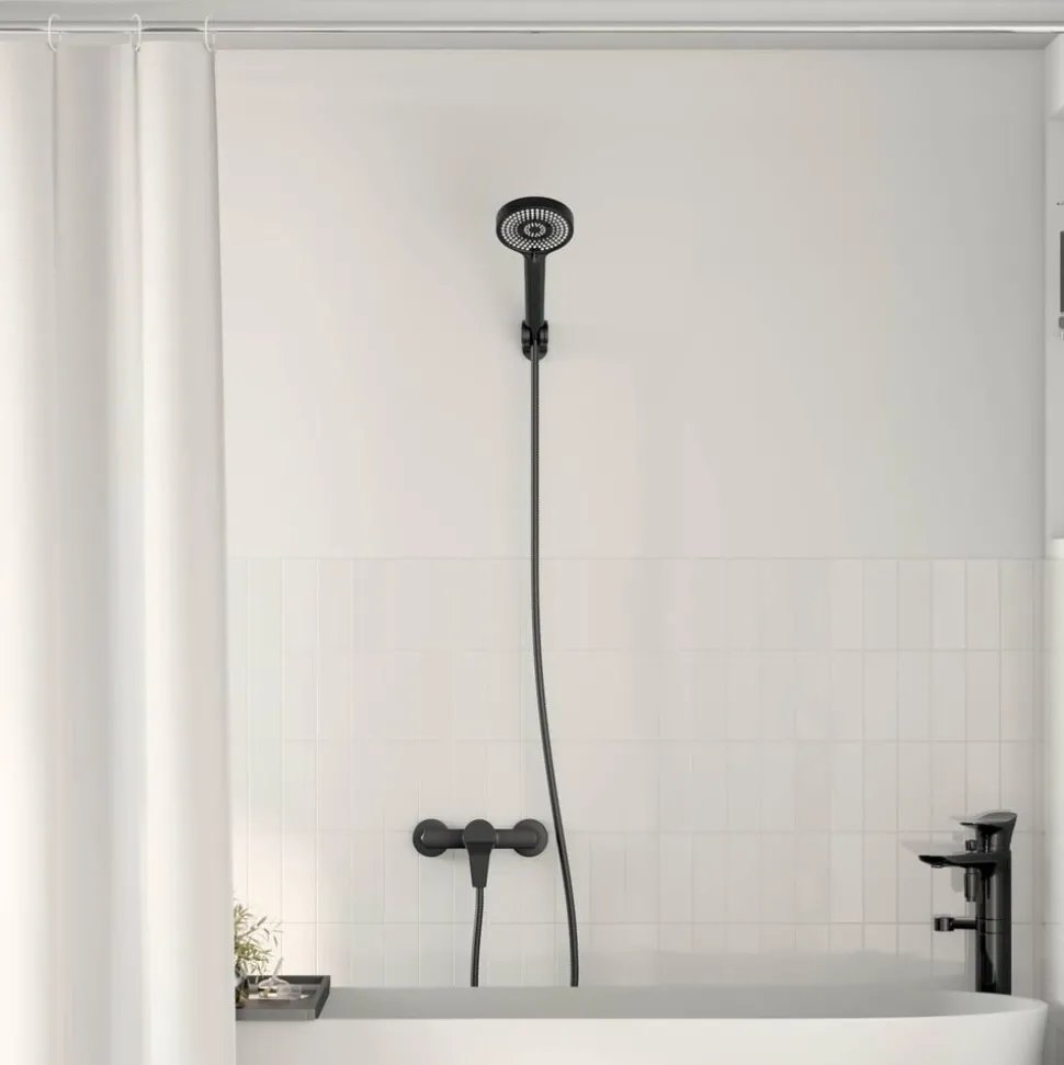 vidaXL Duschhuvud Set Svart G 1 / 2 tum Mässing