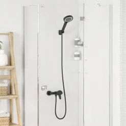 vidaXL Duschhuvud Set Svart G 1 / 2 tum Mässing