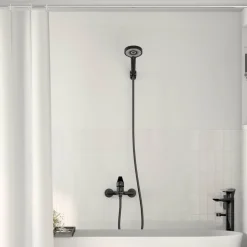 vidaXL Duschhuvud Set Svart G 1 / 2 tum