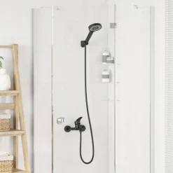 vidaXL Duschhuvud Set Svart G 1 / 2 tum