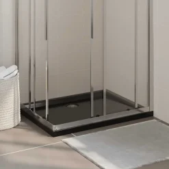 vidaXL Duschkar rektangulärt ABS 70x90 cm Svart