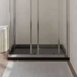 vidaXL Duschkar rektangulärt ABS 70x90 cm Svart