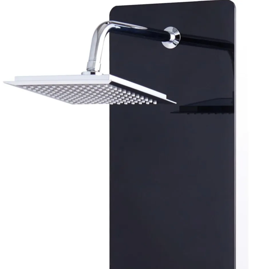 Online vidaXL Duschpanel glas 25x44,6x130 cm Svart