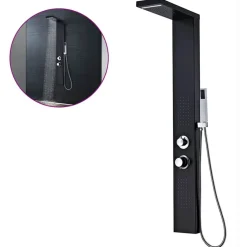 Outlet vidaXL Duschpanelsystem aluminium matt Svart