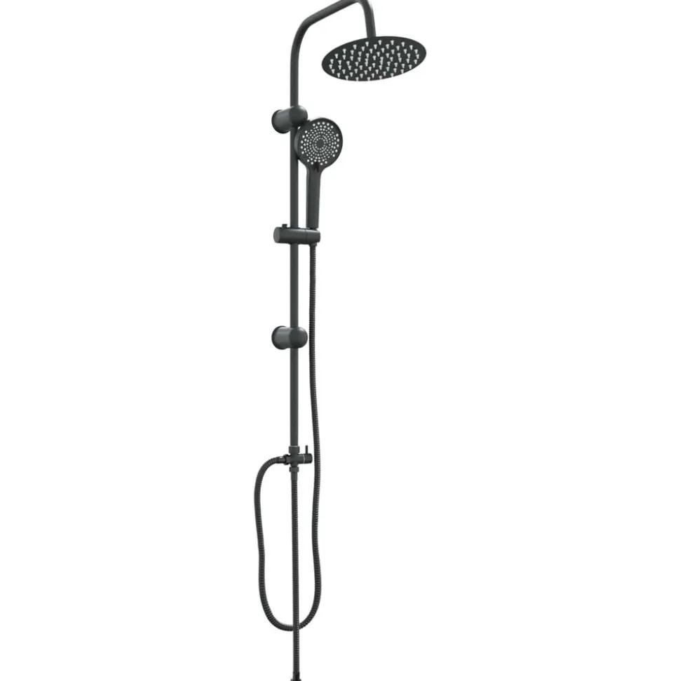 vidaXL Duschsystem Svart 47 x 20 x 95 cm Rostfritt stål