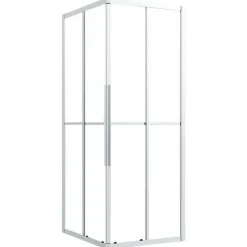 New vidaXL Duschvägg frostad ESG 90x70x180 cm Silver
