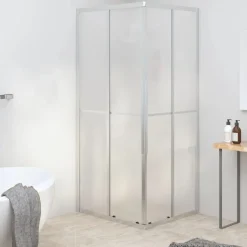 New vidaXL Duschvägg frostad ESG 90x70x180 cm Silver