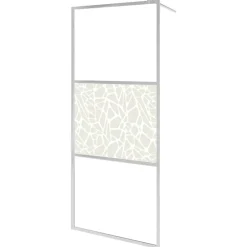 Clearance vidaXL Duschvägg med ESG-glas stendesign 80x195 cm Silver