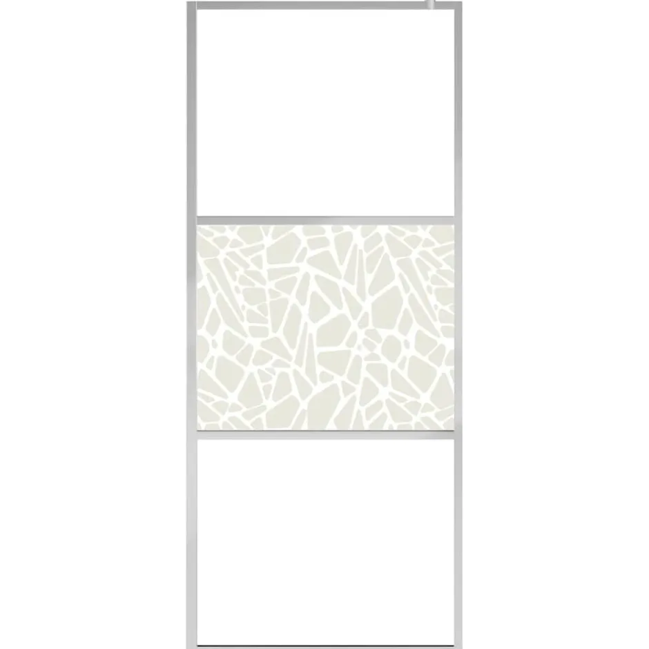Clearance vidaXL Duschvägg med ESG-glas stendesign 80x195 cm Silver