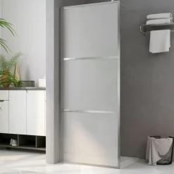 Outlet vidaXL Duschvägg med helfrostat ESG-glas 80x195 cm Silver