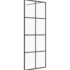 New vidaXL Duschvägg med klart ESG-glas 80x195 cm Svart