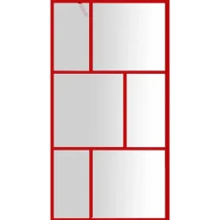 vidaXL Duschvägg med klart ESG-glas röd 100x195 cm