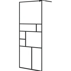 vidaXL Duschvägg med klart ESG-glas 80x195 cm svart
