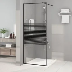 Hot vidaXL Duschvägg 80x195 cm klart ESG-glas Svart